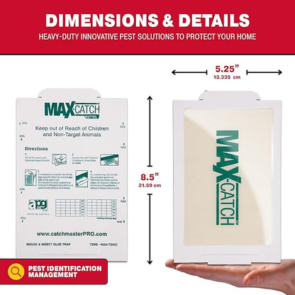 Catchmaster Max-Catch Mouse & Insect Glue Trap 36PK, Mouse Traps Indoor for Home, Sticky Pest Control Adhesive Tray for Catching Bugs, Rats & Rodents, Bulk Unscented Glue Boards