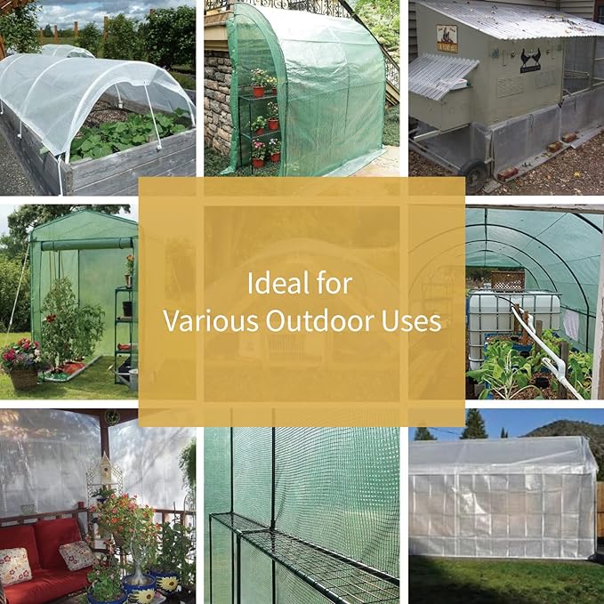 GUARD SHIELD Clear White Tarp Heavy Duty 12x16 Feet Waterproof for Greenhouse Outdoor Garden Poly Cover UV Resistant 3x3 Weave 10mil