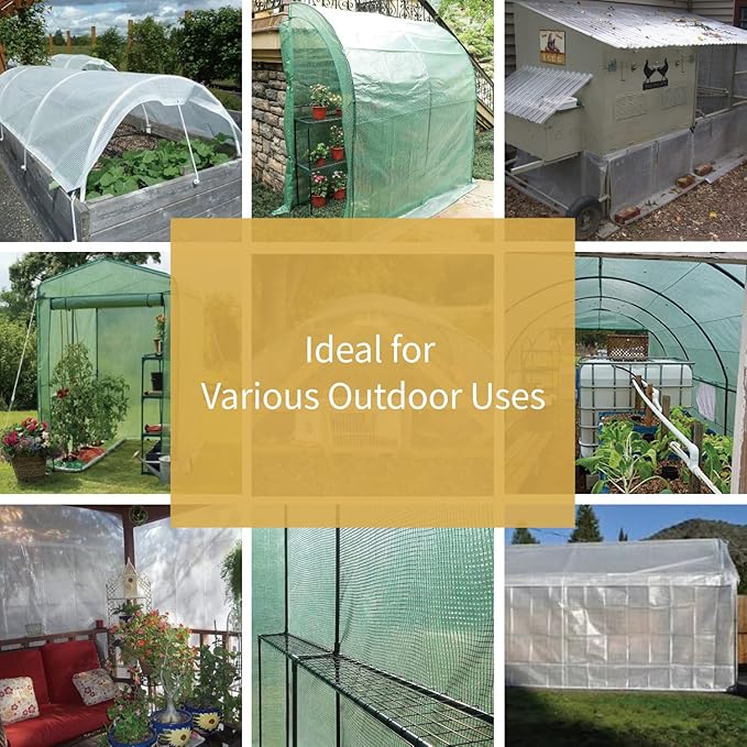 GUARD SHIELD Clear Green Tarp Heavy Duty 10x20 Feet Waterproof for Greenhouse Outdoor Garden Poly Cover UV Resistant 3x3 Weave 10mil (3-Pack)