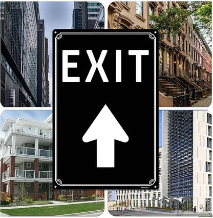 8x12" Exit Sign with Up Arrow - High-Intensity Aluminum Parking Lot Sign, Weatherproof & Fade-Resistant, Ideal for Outdoor & Indoor Use - Curbside Sign