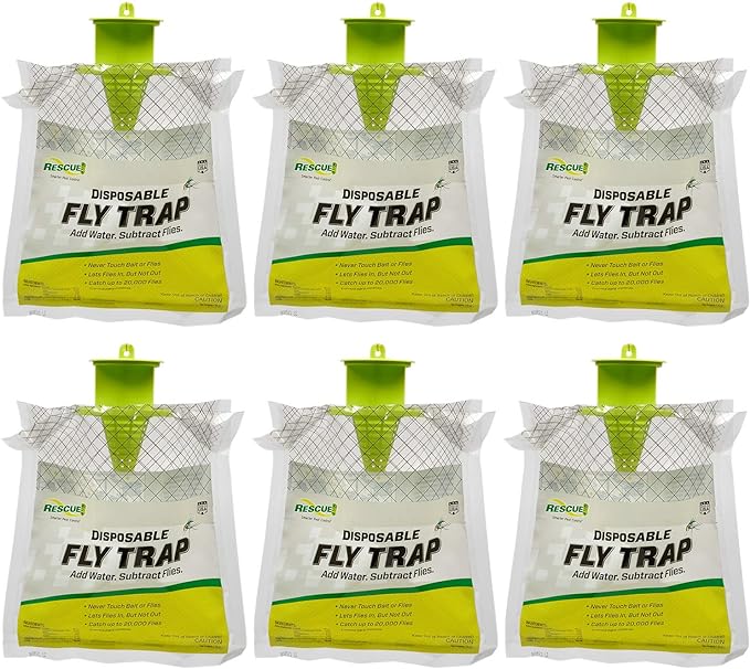 Rescue! Outdoor Disposable Hanging Fly Trap - 6 Traps