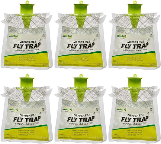 Rescue! Outdoor Disposable Hanging Fly Trap - 6 Traps