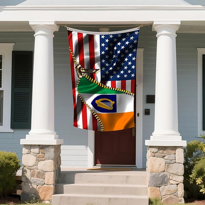 Vintage American America Usa Ireland Irish Flags For Outside Yard 3x5 Ft Double Sided Printed 100d Polyester Lightweight Garden Welcome Outdoor Banner Brass Grommets