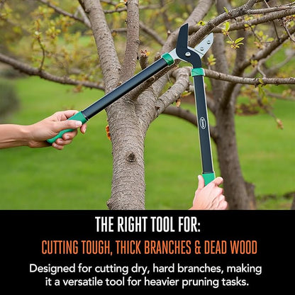 Scotts 21 in. Anvil Lopper – Heavy-Duty Branch Cutter with Teflon-Coated Carbon Steel Blade, 1.5 in. Cutting Capacity, and Comfort Grip Handles, for Dry, Hard, Thick Branches