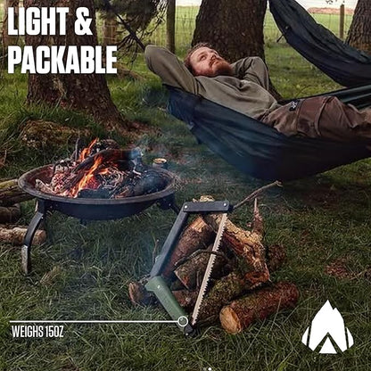 AGAWA - BOREAL15 Tripper Kit - Includes 15" Folding Saw, Nylon Carrying Case, 15" All-Purpose & 15" Aggressive Blade - For Camping, Hiking & Survival Gear (Black Frame/Green Handle)