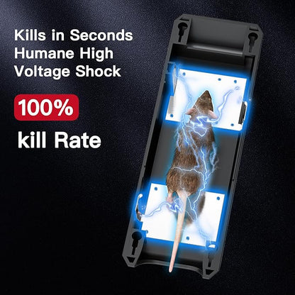 Electric Mouse Trap Indoor for Home, Reusable No-Touch Electric Mouse Trap Zapper with Powerful Voltage Effectively Kills Mice in Living Rooms, Kitchens, Garages, and More