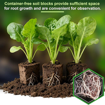 Soil Block Maker, Handheld Mini 4 Soil Block Maker, A Must-Have Nutrient Soil Blocker for Garden Enthusiasts and A Premium Gardening Essential for Seed Starting