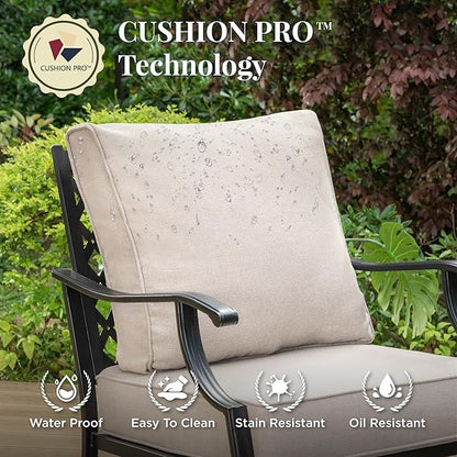 Patio Furniture Set 7 pcs, Outdoor Patio Furniture, 3-Seat Sofa, 4 Single Chairs, 2 Ottomans and 5.75" Extra Thick Cushion, Patio Conversation Set for Garden Backyard Deck,Beige