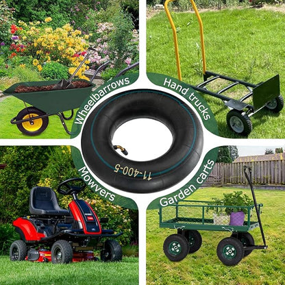 11x4.00-5 Inner Tube 11x4.50-5 11x6.00-5 Heavy Duty Replacement Tire Tubes with Bent Valve Stem for Wheelbarrows, Mowers, Hand Trucks - 2 Pack