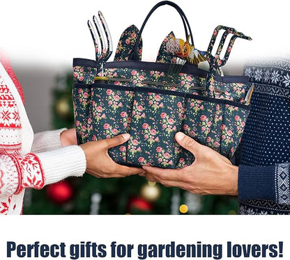 Garden Tool Set, 25Pcs Heavy Duty Floral Garden Tools, Aluminum Rust-Proof Gardening Kit with Garden Shovel, Trowel, Pruner, Gloves, Ideal Gardening Gift