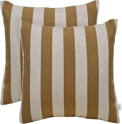 RSH DECOR: Sunbrella Square Throw Pillows Set of 2 | 20" x 20" | Water and Fade-Resistant Performance Fabric | Outdoor Pillow Covers with Down-Alternative Inserts | Maxim Heather Beige