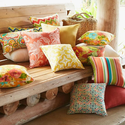 BrylaneHome Lumbar Pillow - 20" L x 13" W - Patio & Outdoor - Water, Stain & Fade Resistant - Poppy Blue