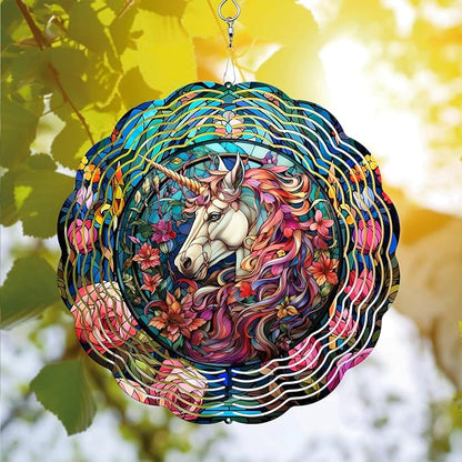Unicorn Wind Spinner, Unicorn Wind Spinner Hanging for Yard and Garden, Unique Gift Wind Spinner, 3D Hanging Wind Spinner Outdoor