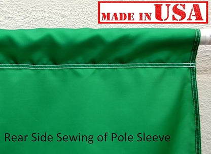 US Flag Factory - 3x5 FT Ireland Irish Flag (Pole Sleeve, Sewn Stripes) Outdoor SolarMax Nylon - Premium Quality (3x5 FT Pole Sleeve) - Made in America