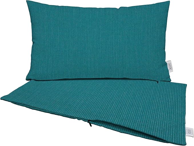 RSH DECOR: Sunbrella Pillow Covers Set of 2 | Covers Only - 26" x 16" | Outdoor Lumbar Pillow Covers Crafted with Sunbrella Performance Fabric | Spectrum Peacock