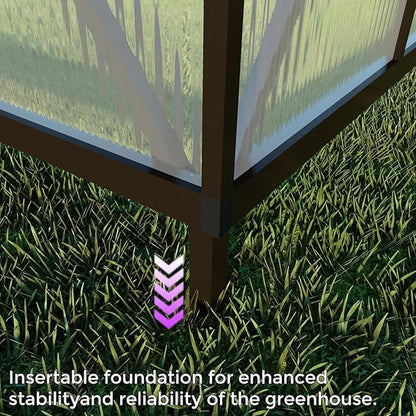 CQZY 6x6 FT Walk-in Greenhouse for Outside,Dark Gray