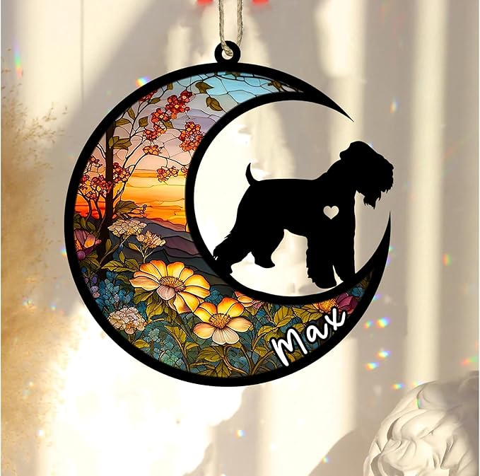 Personalized Dog Memorial, Custom Name Soft-Coated Wheaten Terrier Dog Christmas Ornament, Custom Breeds, Pet Loss Light Catcher, Gifts for Lovers Loss of Pet Sympathy on Mothers Day Christmas