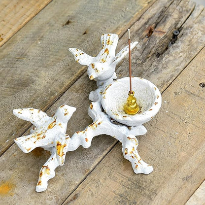 Sungmor Vintage Cast Iron Tealight Candle Holder, Lovely & Beautiful Birds Nest Design, Unique Tabletop Shelf Home Decor Pieces, Small Birds Statue Candle Holders Coffee Table Centerpieces Decor