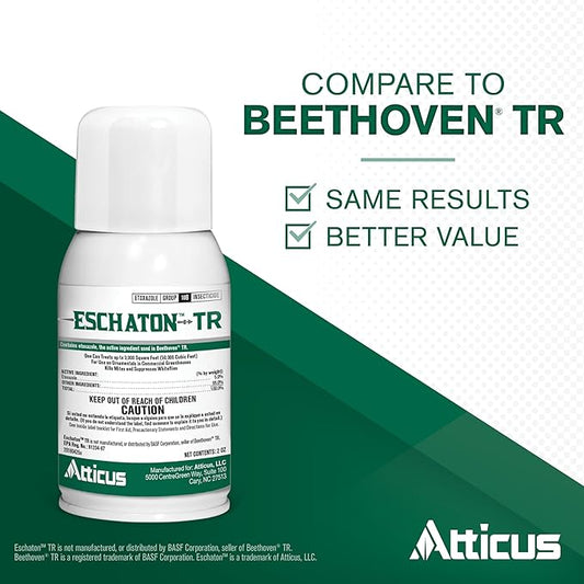 Atticus Eschaton TR Greenhouse Fogger (2oz Can) - (Compare to Beethoven) - Total Release Etoxazole Insecticide/Miticide - Kills Mites and Suppresses Whiteflies