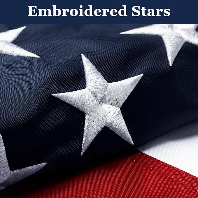 American Flags for Outside 4x6 Ft. American Flags 4x6 Ft Outdoor Heavy Duty. US Flags with Embroidered Stars, Sewn Stripes, Brass Grommets and Vivid Colors. Durable USA Flags.