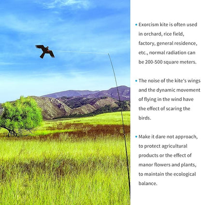 eyijklzo Bird Scarer Flying Kite Crops Farm Flying Bird Hawk Flying Kite