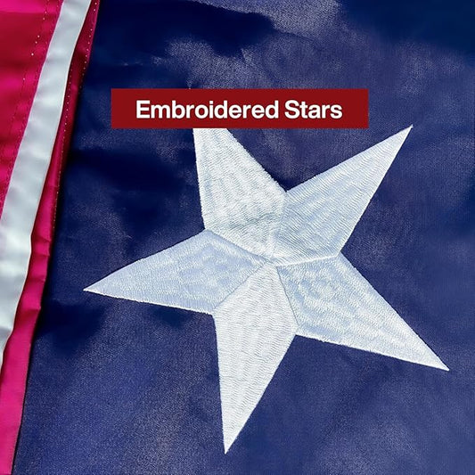 American Flag 20x30 Ft Embroidered Stars, Brass Grommets, Sewn Stripes, Vibrant Colors Outdoor USA Flag Super Tough Tearproof Spun Polyester US Flag, United States Country Flags