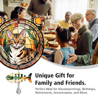 Bengal Cat Wind Spinner, Bengal Cat Wind Spinner Hanging for Yard and Garden