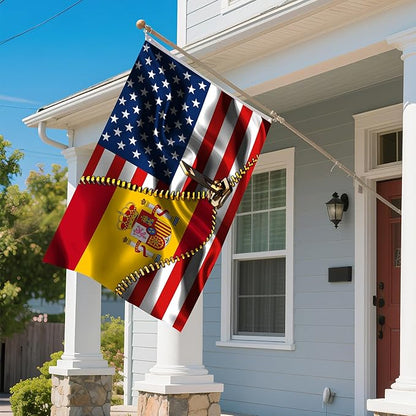 Vintage American America Usa Spanish Spain Flags For Outside Yard 3x5 Ft Double Sided Printed 100d Polyester Lightweight Garden Welcome Outdoor Banner Brass Grommets