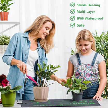 10 x 20.75Inch Seedling Heat Mat for Rapid Seed Germination, Waterproof Plant Heating Pad Seed Starter Warming Mat Indoor for Greenhouse Hydroponic Propagation Brewing Terrarium Reptile,1 Pack