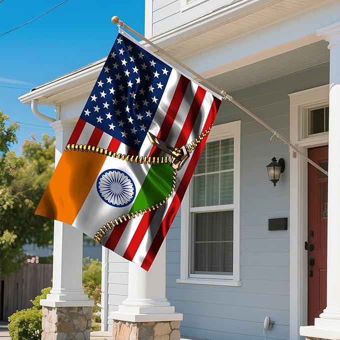 Vintage American America Usa India Indian Flags For Outside Yard 3x5 Ft Double Sided Printed 100d Polyester Lightweight Garden Welcome Outdoor Banner Brass Grommets
