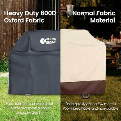 Grill Cover 58 inch Cover for Outdoor Grill 600D Heavy Duty BBQ Cover Waterproof, Weather Resistant & Fade Resistant Gas Grill Cover for Weber Charbroil Nexgrill Dyna-Glo Brinkmann