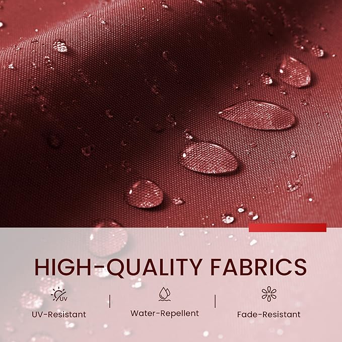 10x10 FT Cantilever Patio Umbrella Double Top Outdoor Square Large Heavy Duty Aluminum Offset Umbrellas with 7 Level Tilt 360-degree Rotation for Pool Garden Deck, Wine Red