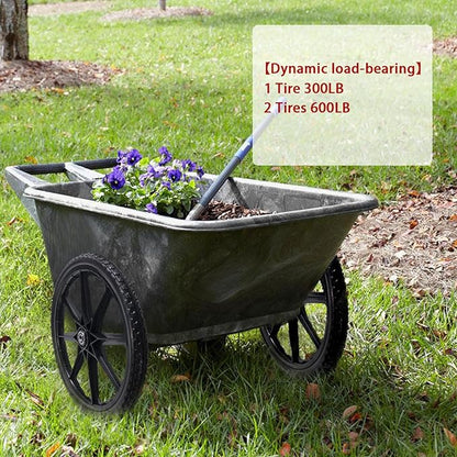 Parts Camp 20" Flat Free Tire Cart Wheels Replacement Rubbermaid Wheelbarrow Wheels Garden Cart Replacement Wheel With 5/8" 3/4" Bearing For Utility Carts/Lawn Cart/Wheelbarrow 2PACK