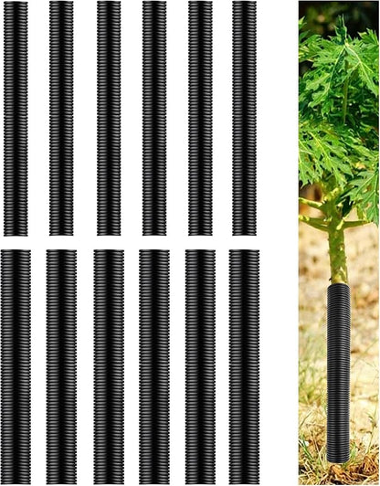 12 Pcs Tree Trunk Protector Guard, 2 Size Sapling Tree Protector from Deer, Tree Bark Protectors Guard Tube Wraps to Protect Bark, Sapling from Rodents, Mowers, Animals (15.7 x 2, 15.7 x 1.6)