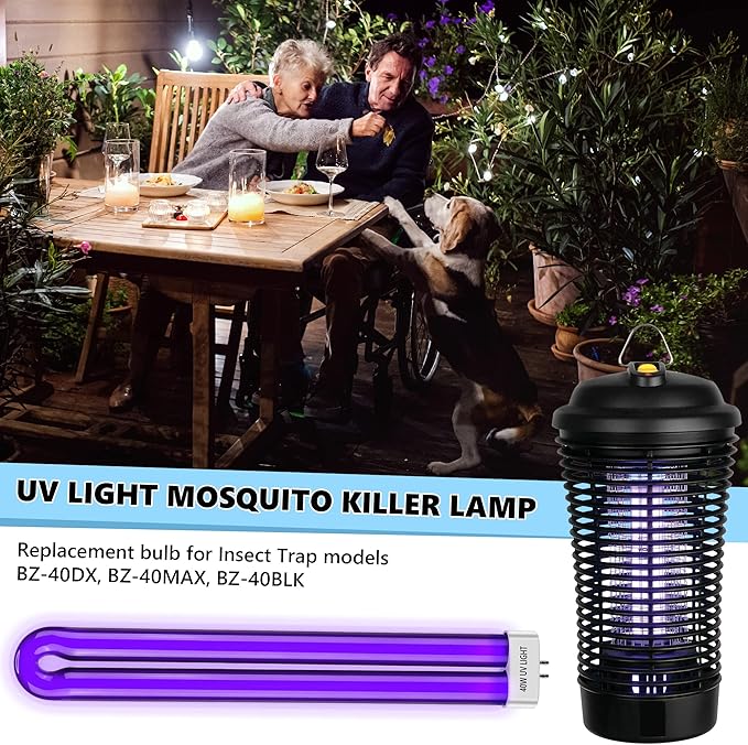 Bug Zapper Replacement Bulbs, 40w Black Light Bulb Compatible with Black Flag Bug Zapper Model BZ-40DX, BZ-40MAX, and BZ-40BLK (2)
