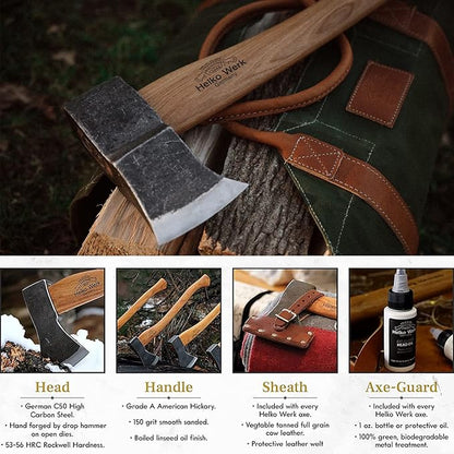 1844 Helko Werk Germany Traditional Saxon - Made in Germany Heavy Duty Splitting Axe for Chopping Firewood and Splitting Logs - Heavy Wood Splitting Axe, Head 6-1/4 lbs, Handle 31 in. (Saxon) #13588