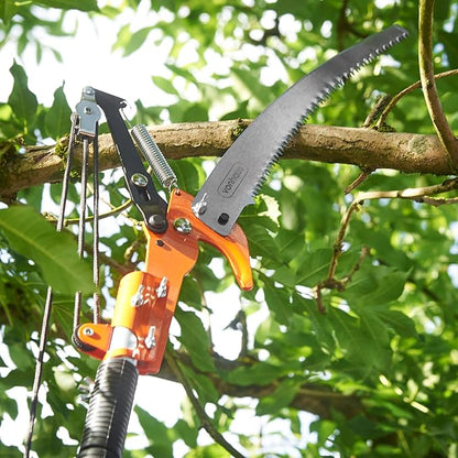 VonHaus Telescopic Tree Pruner & Lopper 2 in 1 – Long Reach 3.3m Cutter, Retractable & Extendable Pole Saw for Branches – Lightweight Aluminium Pole, Steel Blade – Blade Cover Included
