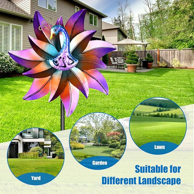 Decorative Garden Stakes Wind Spinners Outdoor Clearance Metal Yard Art Gifts for Women Grandma Mom for Lawn Patio Yard Pathway Driveway Ornaments