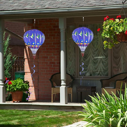 Giant Hummingbird Hot Air Balloon Garden Wind Spinners Large Pinwheels Whirligigs Windmill Toys for Kids Yard Decor Lawn Decorations Outdoor Whirlygig Windmills Wind Twister Everyday 59" L 2Pack