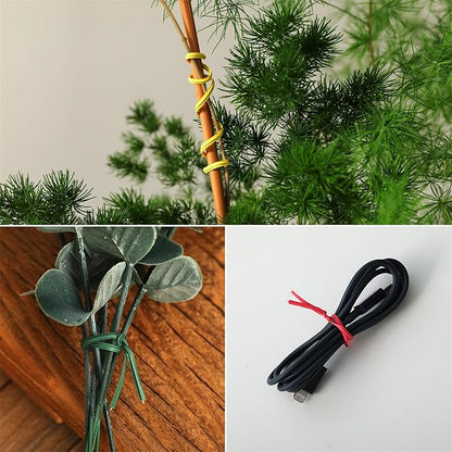 Tangyinrd 300 pcs 5 inch Red Plastic Twist Ties, Cable Ties, for Bags, Gardening Tools