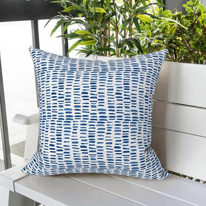LVTXIII Outdoor Throw Pillows, Decorative Throw Pillows with Inserts, 16"x16" Square Pillows for Bed, Couch, Sofa and Patio Furniture, Set of 2, A Pebble Blue