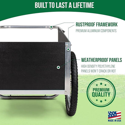 Smart Carts Ultimate Gardener Cart with 7 CF Capacity, Large 20-Inch Wheels for Effortless Maneuverability, and Aluminum Frame That is Strong, Lightweight, and Rustproof
