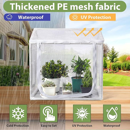 Fully Enclosed Mini Greenhouse Indoor, Small Indoor Greenhouse with Top Opening, Waterproof mini Green House 23.6"x15.7"x23.6" for Garden Small Plants, Succulent, Seedlings