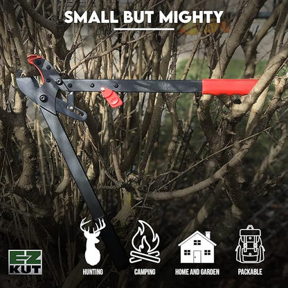 EZ Kut BranchCutter Anvil Loppers. Ratcheting Tree Cutter - Sub Compact Lightweight Packable Loppers best Tree Branch Cutter - Yard Tools Since 1988
