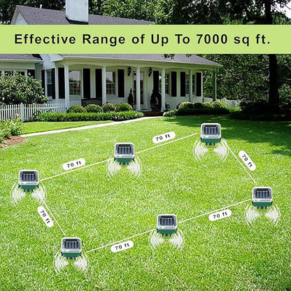 Mole Repellent Solar Powered, 10 Pack Gopher Repellent and Snake Repellent for Yard, Waterproof Ultrasonic Vibration Stakes for Outdoor Lawn Garden to Get Rid of Moles, Voles, Groundhogs, Rodents