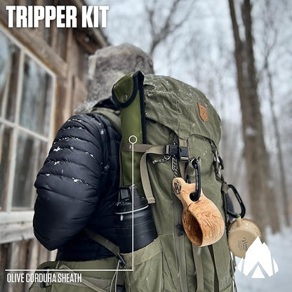 AGAWA - BOREAL21 Tripper Kit - Includes 21" Folding Saw, Nylon Carrying Case, 21" All-Purpose & 21" Aggressive Blade - For Camping, Hiking & Survival Gear (Black Frame/Green Handle)