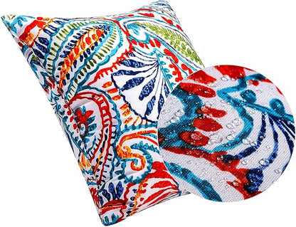JMGBird Outdoor Pillows Waterproof Set of 2 Outdoor Throw Pillows with Insert Included 18×18 Inch Outdoor Pillow for Patio Furniture