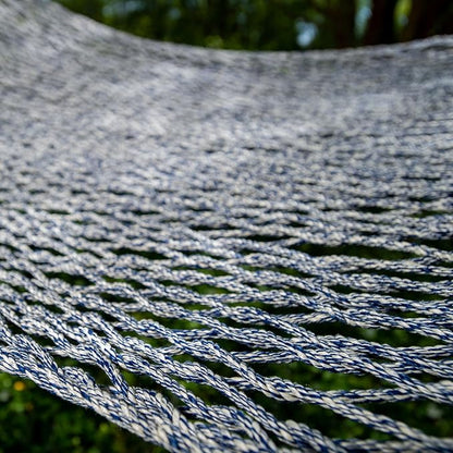 Original Pawleys Island Large Navy DuraCord Rope Hammock – 13 ft. x 55 in., 2-Person, 450 lb Capacity, Oak Spreader Bar, Zinc-Plated Hardware, Handcrafted in The USA