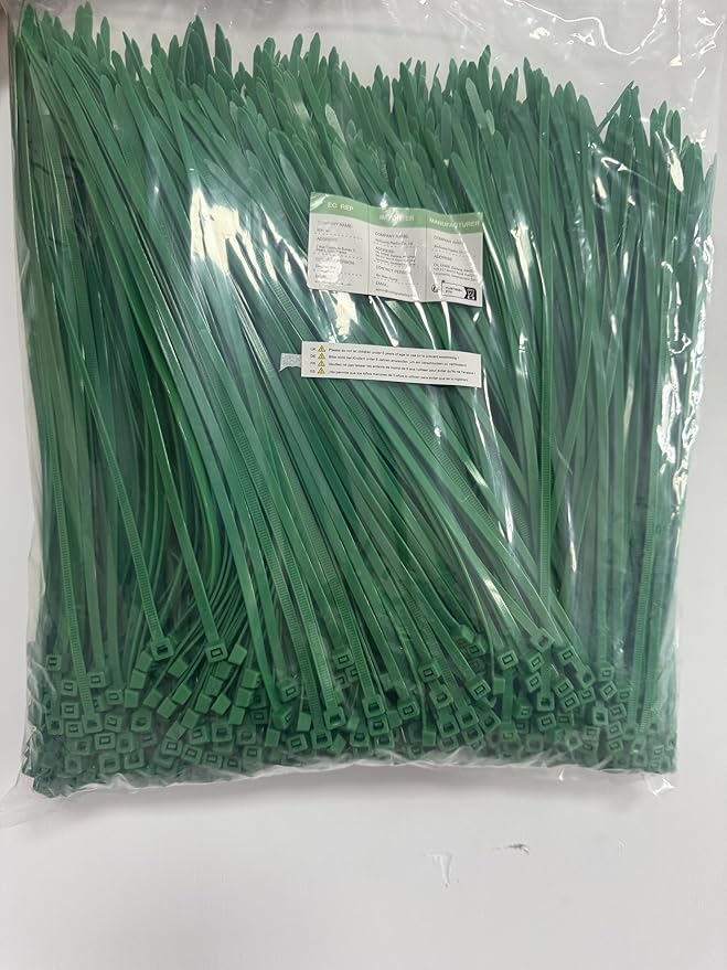 XINGO 8 Inch Green Cable Zip Ties (500 Pack), 40 Lbs Tensile Strength-Heavy Duty, Self-Locking Nylon Plastic Nylon Wire Ties for indoor and outdoor use