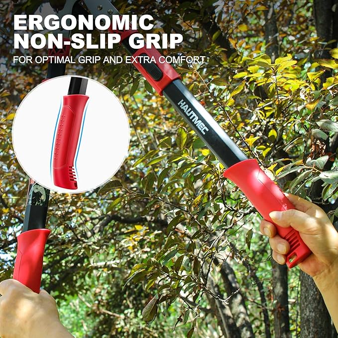 HAUTMEC Anvil Loppers for Tree Trimming Heavy Duty, Extendable 27-37'' Garden Bypass Loppers with Compound Action System, 2" Cutting Capacity, Labor-Saving Tree Trimmer for Yard, Lawn Branch Cutter